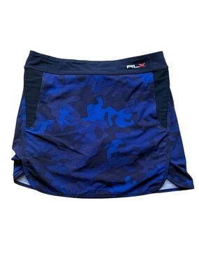 RLX Ralph Lauren Women's Blue Camo Athletic Skort Skirt Size Small